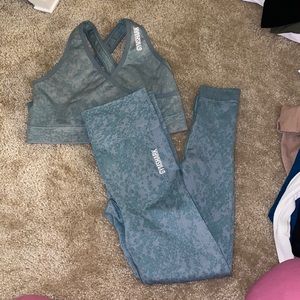 Gymshark, adapt camo seamless set, jade green size S